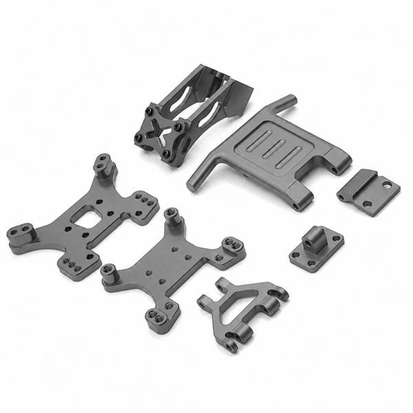 工業車両 RCカー ブラケット 強化メタルキット ダンパー固定 前ショックマウント リアショックマウント ウィング台座 適用に?応 整備、調整、オフロード適用