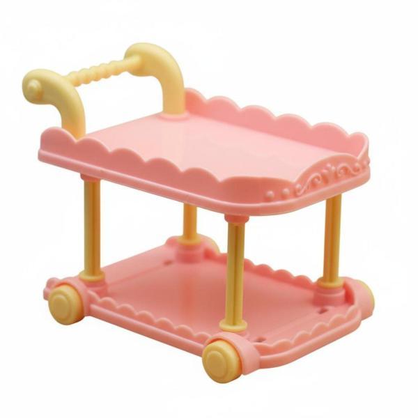 ドールハウス用フードトロリー かわいいデザイン 1:12スケール サービングカート リアルなディテール ミニチュアダイニングカート コレクター、子供向