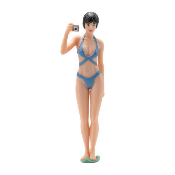 ビキニ姿の女性フィギュア 塗装済み 1/64 フィギュア 本格的 レジン製ミニチュア ハンドペイント ジオラマ人形 多用途 ホビー デスクトップディスプレイ用