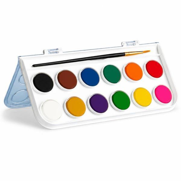 子供と大人向けの固形水彩絵の具セット - 12色、16色、28色、または36色（筆付き）