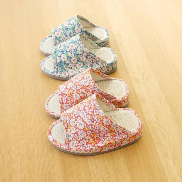 ・素材：ポリエステル〈スリッパ甲部分、中部分）、EVA（底面）・カラー：レッド、ブルー・サイズ：レディースサイズ　（靴のサイズ：約25ｃｍ程度まで）・生産国：中国・特徴☆かかと部分がないため、常につま先立ち状態！！ふくらはぎとおしりの筋肉が...