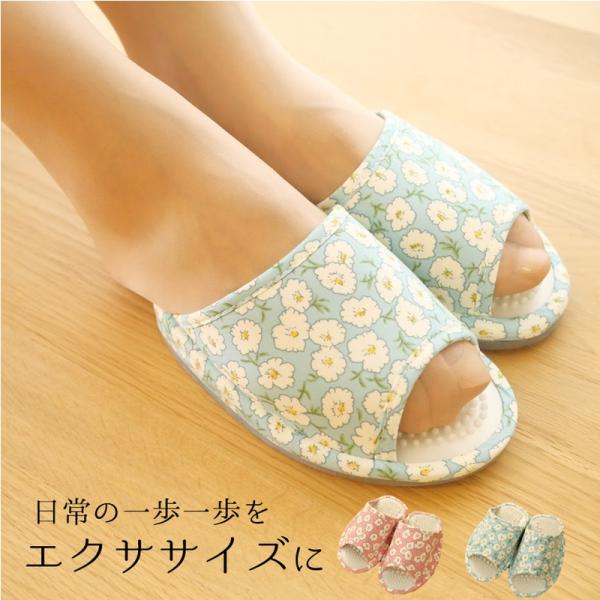 ・素材：ポリエステル〈スリッパ甲部分、中部分）、EVA（底面）・カラー：ピンク、ブルー・サイズ：レディースサイズ　（靴のサイズ：約25ｃｍ程度まで）・生産国：中国・特徴☆かかと部分がないため、常につま先立ち状態！！ふくらはぎとおしりの筋肉が...