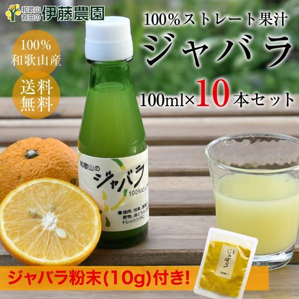 お中元 伊藤農園 ジャバラ 果汁 100％ 100ml 10本セット 花粉症 対策 予防 果皮 ジャバラ 果汁 ナリルチン 送料無料