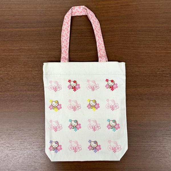 五色帆布堂×ハローキティ A4縦長トートバッグ 桜キティ : ITO-OP