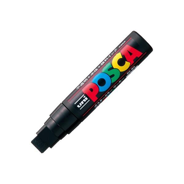 ポスカ 極太角芯 三菱鉛筆 PC-17K 黒 水性顔料マーカー 15mm幅 プラスチック・金属・ガラスにも書ける POP ポスター用 キャップ式