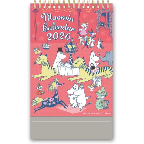 ムーミンの人気キャラクターが勢揃いしたシーンだけを詰め込んだ、卓上カレンダー表面：ムーミン谷の仲間たちがいっぱい！色鮮やかなデザイン → お部屋やプライベート空間にぴったり裏面：シンプルで予定を書き込みやすい実用的なデザイン → 仕事・学習...
