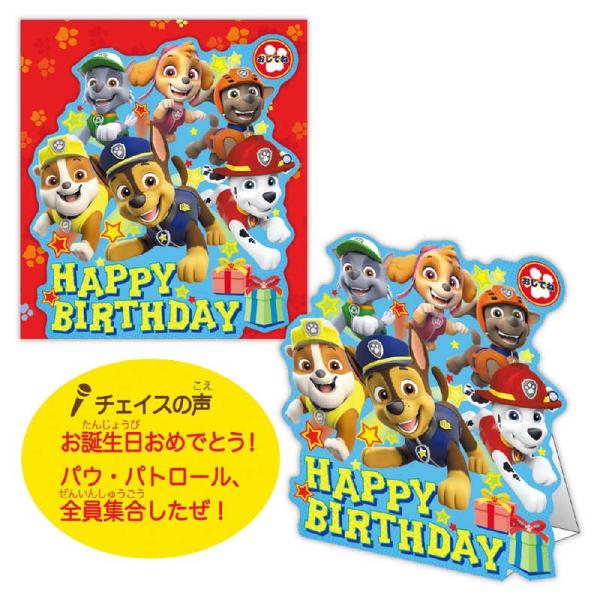 パウ・パトロール バースデーカード ホールマーク 852450 メロディーカード 立体 飾れる 誕生日 子供向け