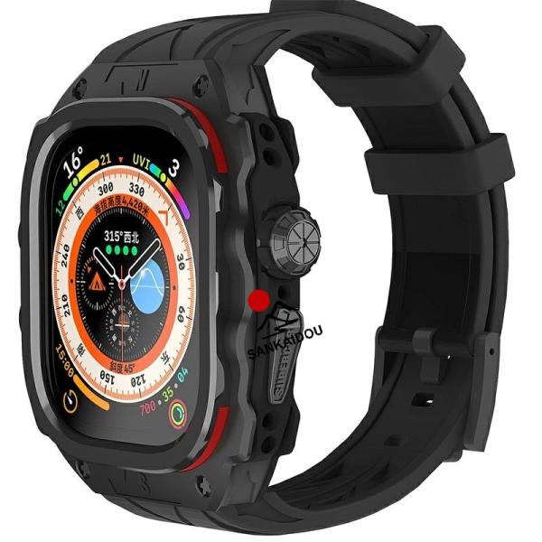 送料無料 Apple watch ultra iwatch Ultra2 バンド 49MM Apple Watchの改造 オールインワンバンド インサートドリル Apple Watch ultra バンド 一体型 バンド