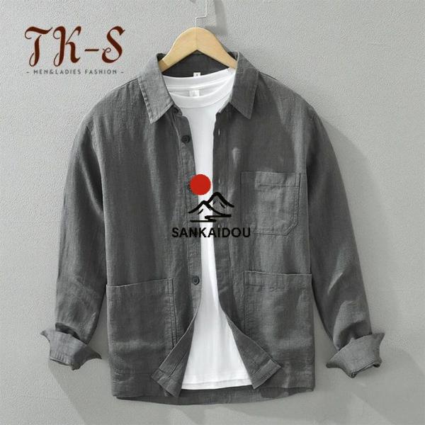 M-3XL リネンシャツ メンズ 長袖シャツ カジュアルシャツ レギュラーカラーシャツ スリム メンズ 春 夏 秋おしゃれ メンズ 綿麻 麻シャツ シャツワイシャツ 半袖