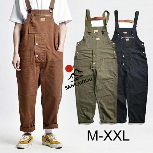 M-2XL オーバーオール デニム メンズ サルエルパンツ 春夏秋冬