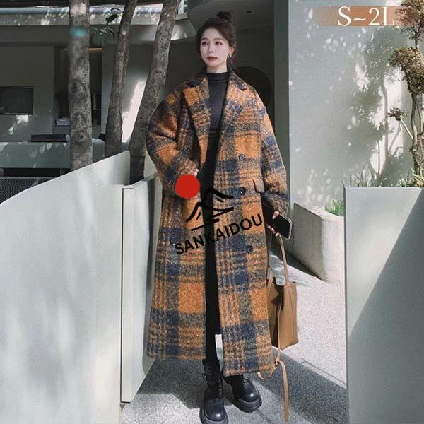 チェスターコート チェック柄 レディース ロングコート コクーンコート