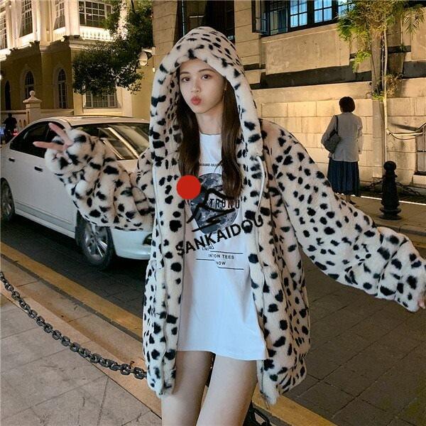 送料無料ふわふわコート レオパードコート 豹柄 アニマル柄 アニマル 豹 ひょう柄 前開き レディース 秋冬 暖かい かわいい 体型カバー 防寒 ゆったりコート もふもふコート レオパードコート ヒョウ柄 前開き レディース 秋冬
