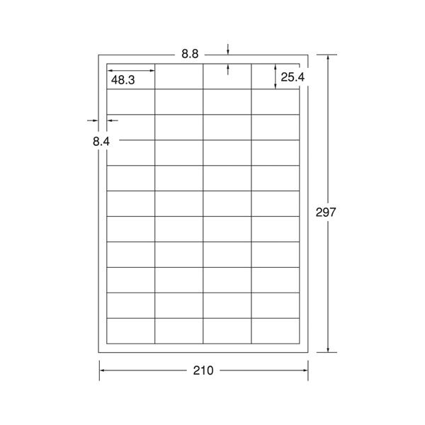 エーワン レーザープリンタ用ラベル 28388 A4 44面 : イトー