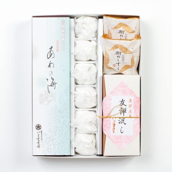 涼彩菓小　埋れ木6個 / あわの海1本 / 柳のしずく2個 / 友禅流し小