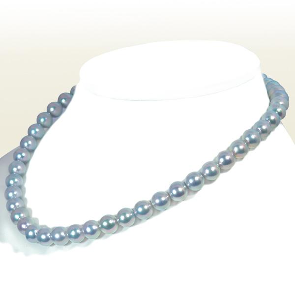 【専用】アコヤ真珠　グレー　ネックレス　鑑別書付き アコヤ真珠グレーネックレス鑑別書付