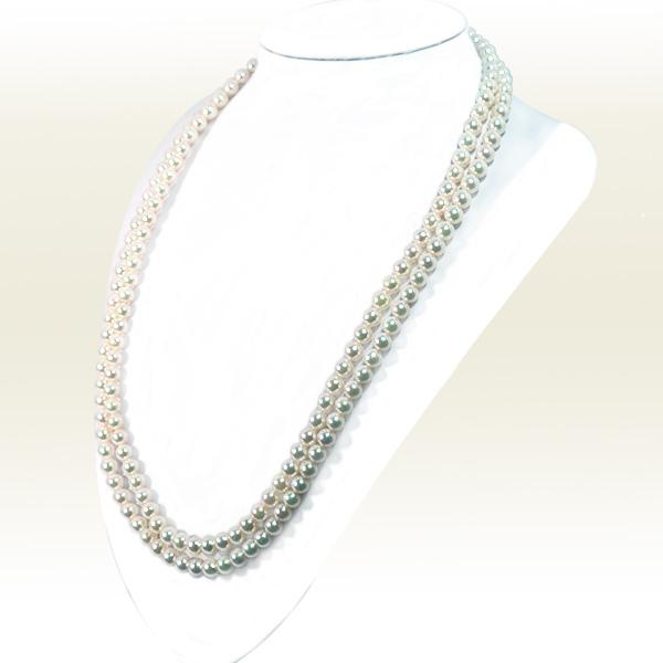ロングネックレス(123.5cm)あこや真珠ネックレス＜6.5〜7mm＞N-12286