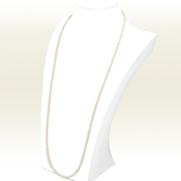 ベビーパールロングネックレス(82.5cm)あこや真珠ネックレス＜3〜3.5mm 