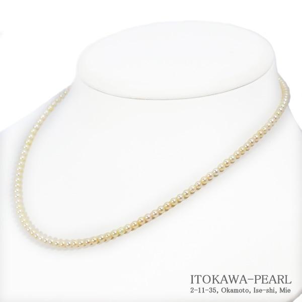 あこや真珠ベビーパールネックレス＜3〜3.5mm＞アジャスター・シルバー 