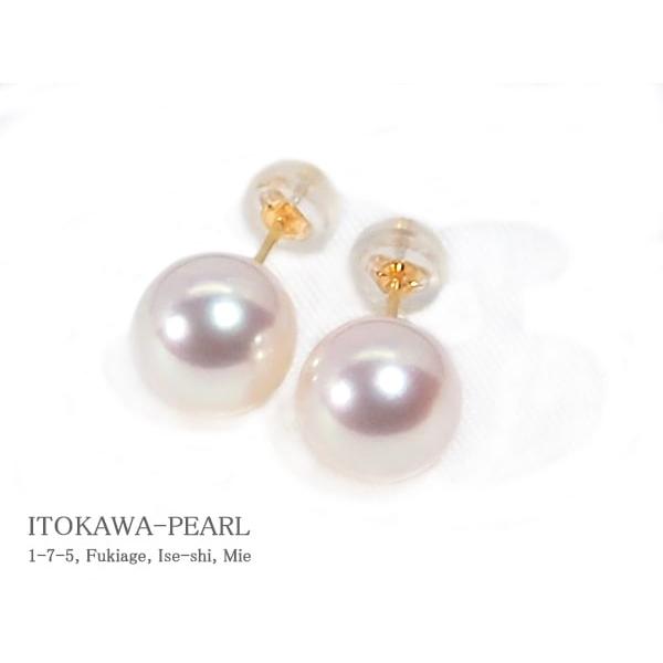 花珠真珠あこや真珠ピアス＜8.8mm＞スタッド・K18YG PE-7553 : 糸川 