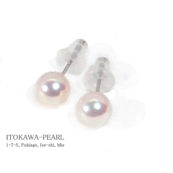 あこや真珠ピアス＜5.8mm＞スタッド・K14WG PE-7566 : 糸川真珠 - 通販