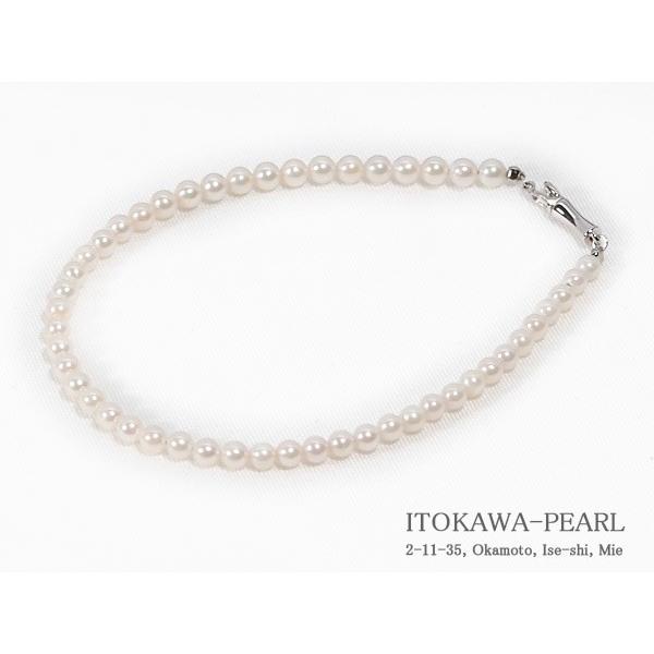 あこや真珠ブレスレット＜3〜3.5mm＞差し込み式/シルバー（18cm）V