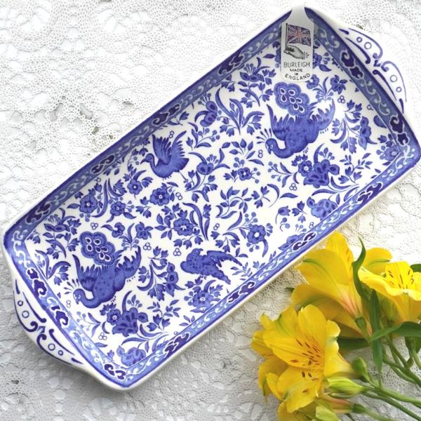 バーレイ ブルーリーガルピーコック サンドイッチトレイ BURLEIGH