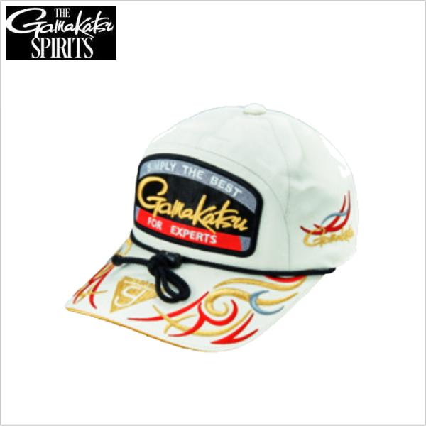 がまかつ GM9112 フィッシングキャップ(ワッペン) ホワイト/レッド L Gamakatsu（がまかつ） GM9112 フィッシングキャップ（ワッペン