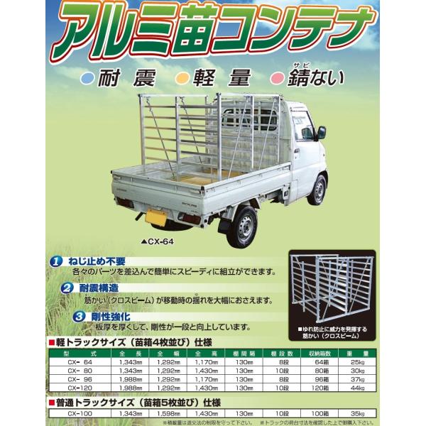 アルミ苗箱コンテナ 96箱 CX-96 【個人宅不可/代引不可/笹川農機