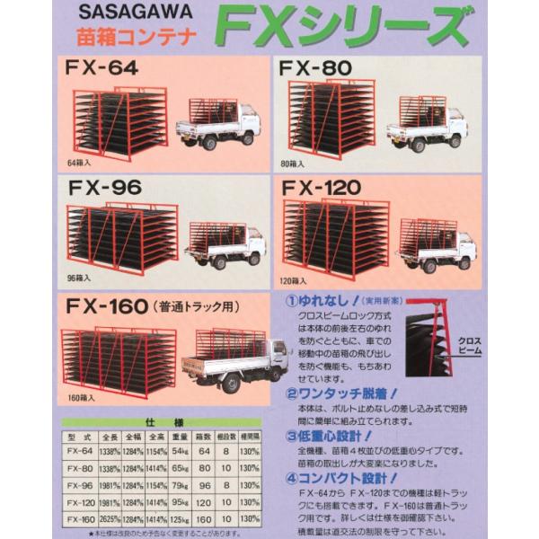 2025年分完売】スチール苗箱コンテナ 64箱 FX-64S 【個人宅不可/代引