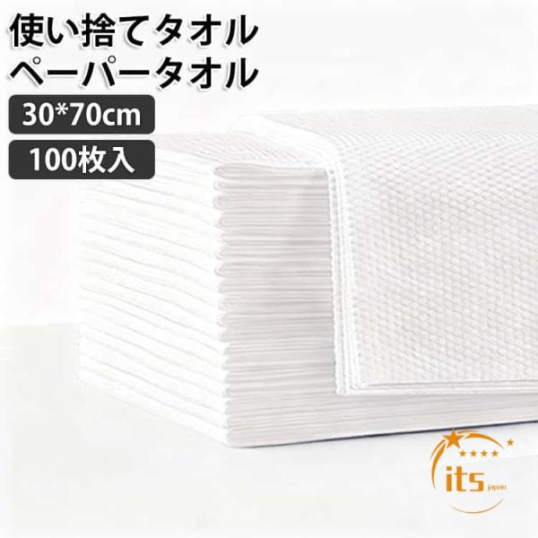 使い捨てタオル ペーパータオル 30*70cm 100枚入 大判 不織布 使い捨てバスタオル ドライタオル ボディタオル 体拭き からだふき 介護 清