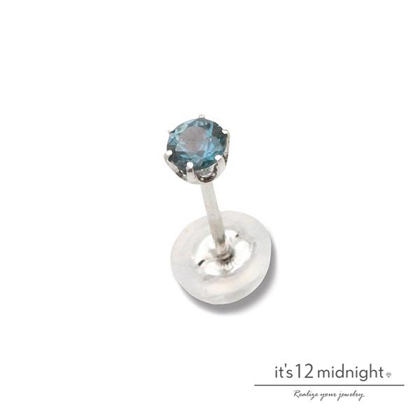 it's 12 midnight イッツ トゥエルヴ ミッドナイト Sapphire × Platinum Pierce サファイア プラチナ スタッド ピアス 一粒ジュエリー サファイヤ M-P006-Sa-Pt