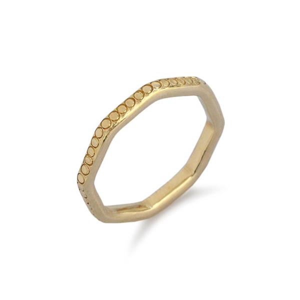 ACE by morizane（エースバイモリザネ） octagon ring k18 gold plated 
