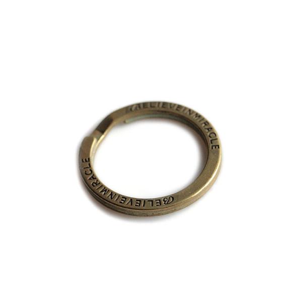 ビリーブインミラクル BELIEVEINMIRACLE Brand Key Ring キーリング 2重カン 鍵 キーホルダー 真鍮