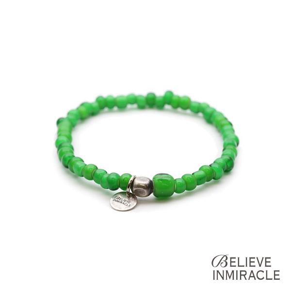 BELIEVEINMIRACLE ビリーブインミラクル BZ BRACE ( グリーン ) ビーズ  ブレスレット 正規品 緑 ガラスビーズ メンズ レディース 人気ブランド