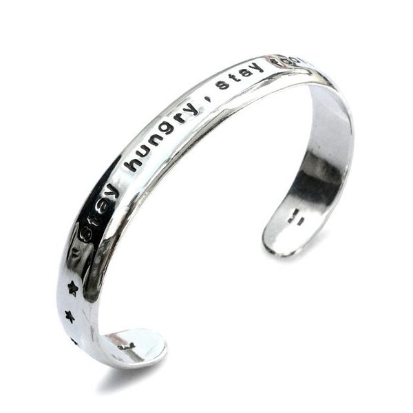 BELIEVEINMIRACLE ビリーブインミラクル SMALL LETTER BANGLE スモールレターバングル 正規品 カフブレスレット スター メッセージ スティーブジョブズ 名言…