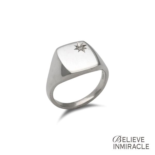 BELIEVEINMIRACLE ビリーブインミラクル SIGNET RING DIAMOND シグネット リング ダイヤモンド 正規品 指輪 ピンキー シルバー 銀 925 ユニセックス 二宮こずえ