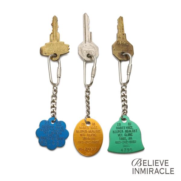 BELIEVEINMIRACLE ビリーブインミラクル DOGTAG KEY ドッグタグ キーホルダー 正規品 キーチェーン キーリング スクリューロック カラビナ ペア プレゼント 人気