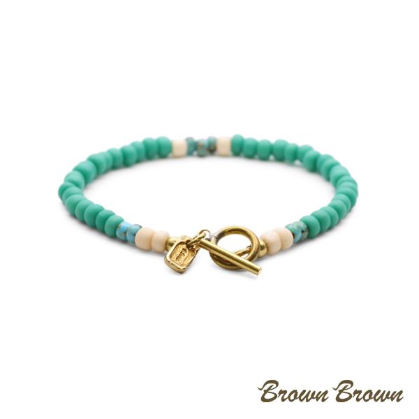BrownBrown ブラウンブラウン ガラスビーズ ブレスレット ( TURQUOISE ) [ BBL-1298 ] 正規品 ターコイズカラー プレゼント メンズ レディース 人気 ブランド