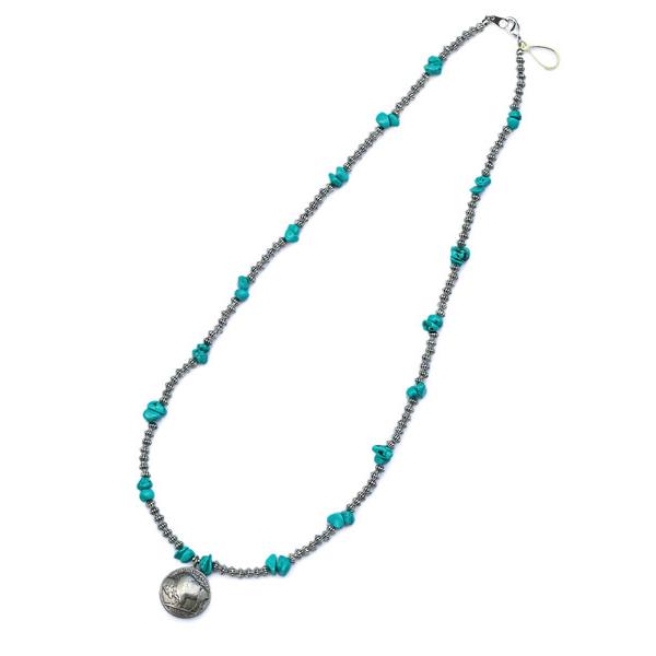 Button Works ボタンワークス TURQUOISE NECKLACE with FIVE ...