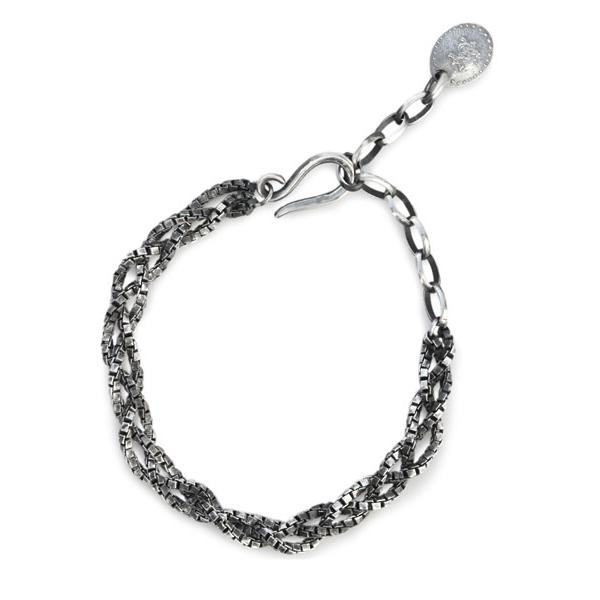 HARIM ハリム 【 RADIAL BLOCK CHAIN BRACE / ラジアルブロックチェーン ブレスレット [ HRC016 ] 】[ 正規品 ] 3連 スターリングシルバー フリーサイズ 調節可能 925 銀 プレゼント ユニセ...