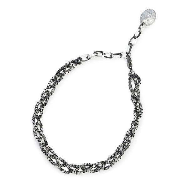 HARIM ハリム RADIAL BLOCK CHAIN ANK / ラジアルブロックチェーン アンクレット HRC016AK シルバー 925 銀 ペア プレゼント ギフト メンズ