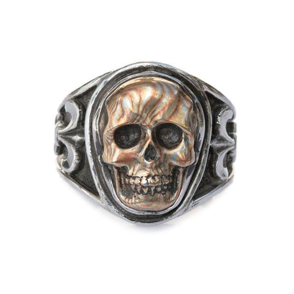 Lee Downey リーダウニー Sculpted Skull Ring - Mokumekin (木目金