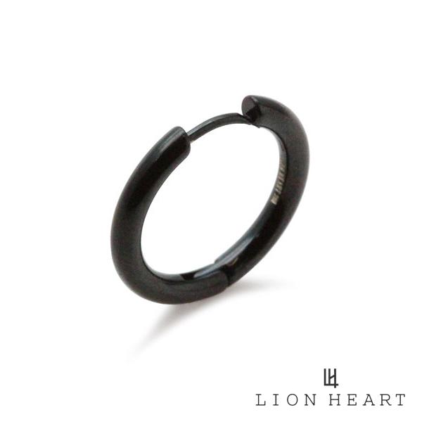 ライオンハート LION HEART プレーンフープピアス / サージカルステンレス ( Lサイズ / ブラック ) 03EA0055BL メンズ レディース