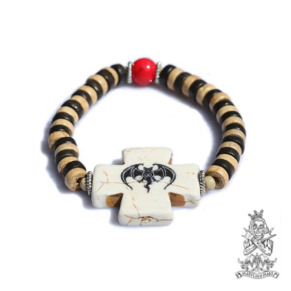 Marylin of Mars マリリンオブマーズ Bracelet The BIG one クロスブレスレット 正規品 ブレス ジョニーデップ着用 愛用 十字架 人気 ビーズブレスレット