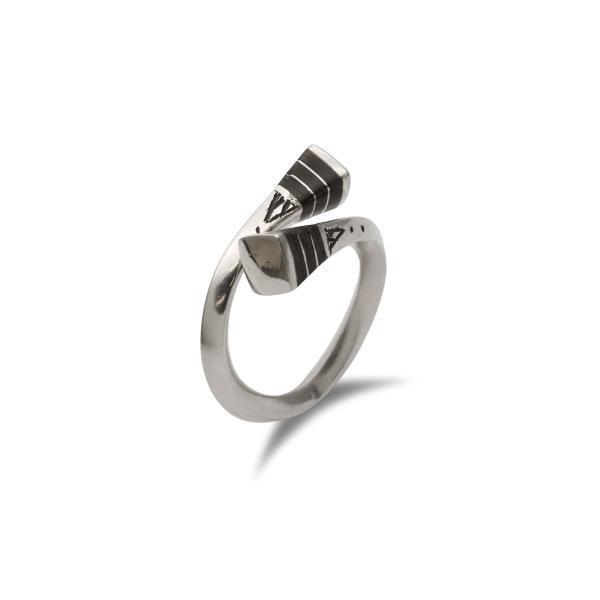 TOUAREG SILVER JEWELRY トゥアレグ シルバー ジュエリー エボニーウッド スクエア ポール リング 正規品 指輪 シルバー 銀 黒檀 フリーサイズ ユニセックス