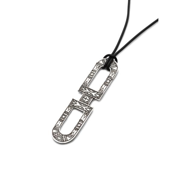TOUAREG SILVER JEWELRY トゥアレグ シルバー ジュエリー H デザイン ネックレス 正規品 ペンダント シルバー 銀 コットンコード 調節可能 ユニセックス 人気