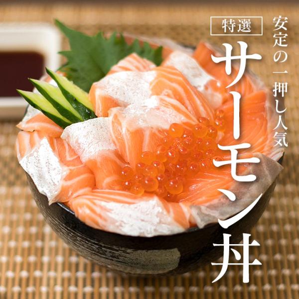 サーモン丼 （いくら付き）ノルウェー産の肉厚なサーモンをたっぷり140g！