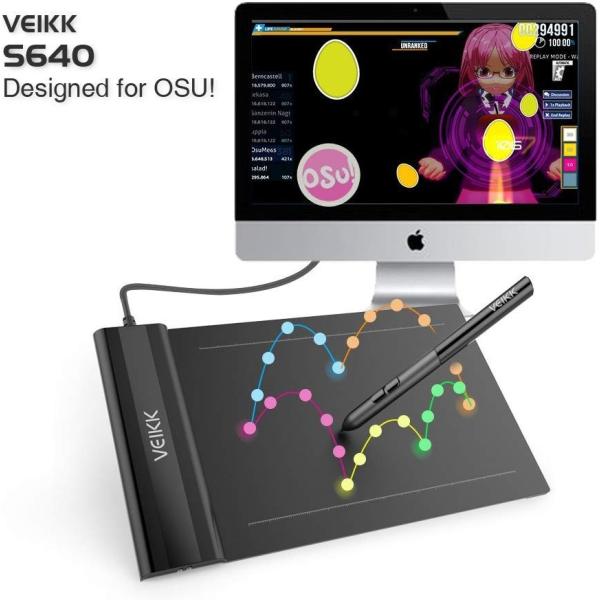 Veikk ペンタブレット S640 6x4インチ Osuなどゲームにも最適 入門用 超薄型コンパクト8192レベル筆圧感度 バッテリーレス Nipex Net