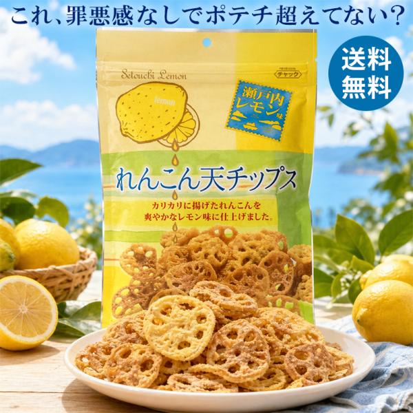 ダイコー食品 れんこん天チップス 瀬戸内レモン味 50g 1個 蓮根 パウダー レモン 爽やか 広島 瀬戸内 ご当地 レンコンチップス おやつ おつまみ お土産