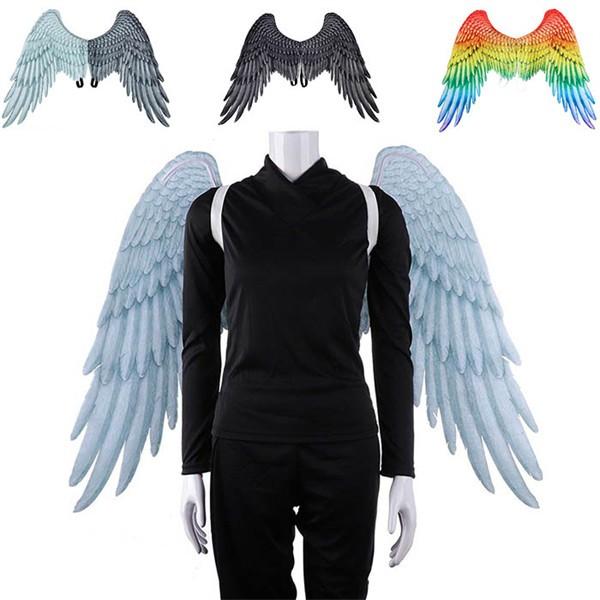 天使の羽 コスプレ道具 羽 翼 wing ウイング ブラック 105cm 堕天使 妖精 悪魔 手作り ファッションショー パーティーグッズ 撮影 cosplay用 コスプレ